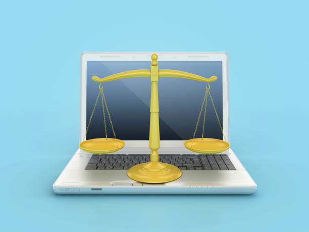 istock Legal Weight Scale with Computer Laptop 2167275641