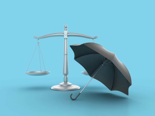 Thermometer under umbrella, 3D rendering isolated on white background