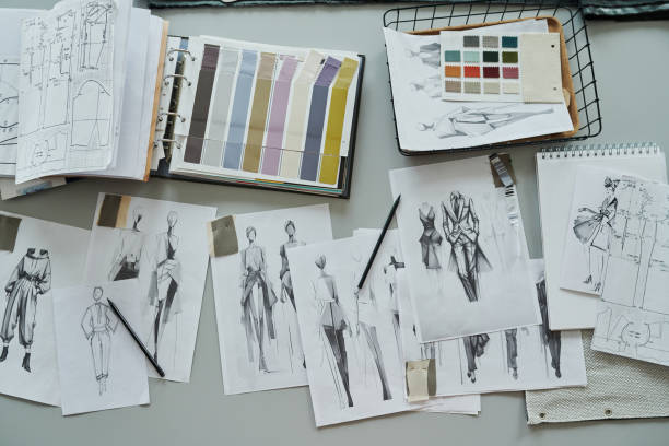 istock Sketches, sewing patterns and swatches 2167277970