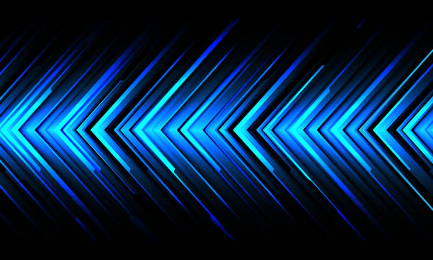 istock Abstract blue metal arrow black line circuit cyber geometric design modern futuristic technology background vector 2167278041