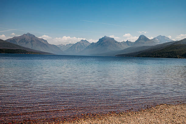 Walking Along the Beach on Lake McDonald in Glacier National Park