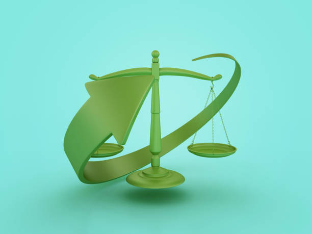 Legal Weight Scale with Arrow - Colored Background - 3D Rendering