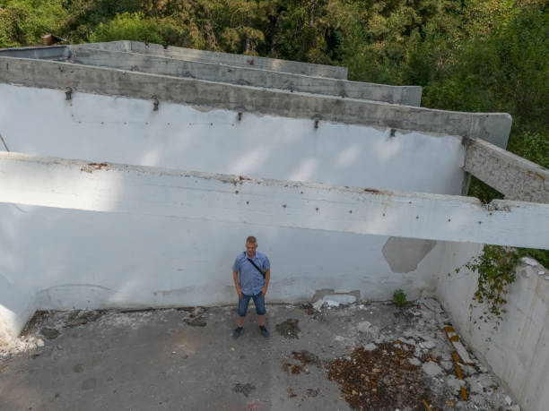 istock Roofless ruined business building 2167282643
