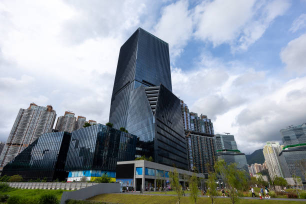 Hong Kong - August 18, 2024 : Airside and residential buildings in Kai Tak Development area, Kowloon, Hong Kong.