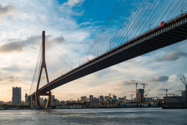 istock Yangpu Bridge in Shanghai at dusk 2167286255