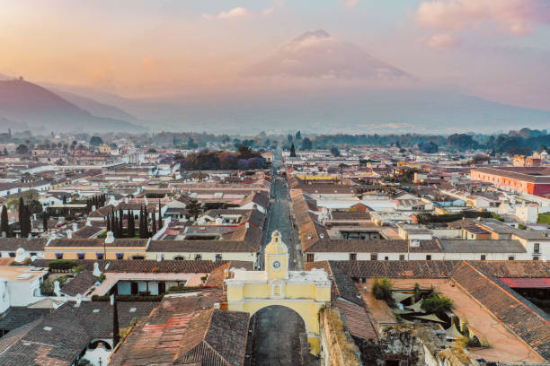 istock Old town of Antigua (Guatemala) from above 2167288736