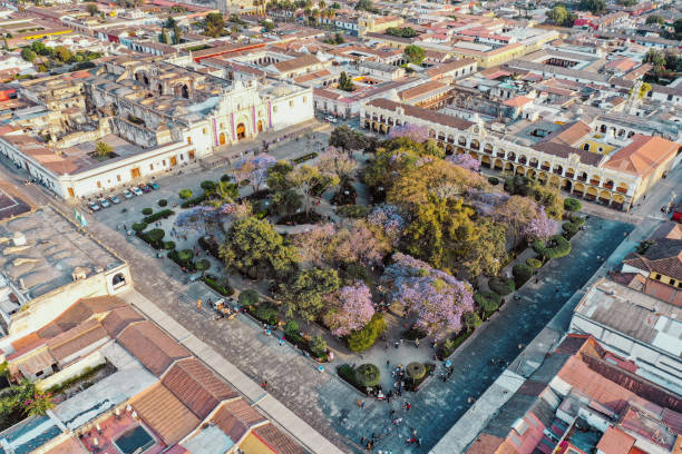 istock Old town of Antigua (Guatemala) from above 2167288749