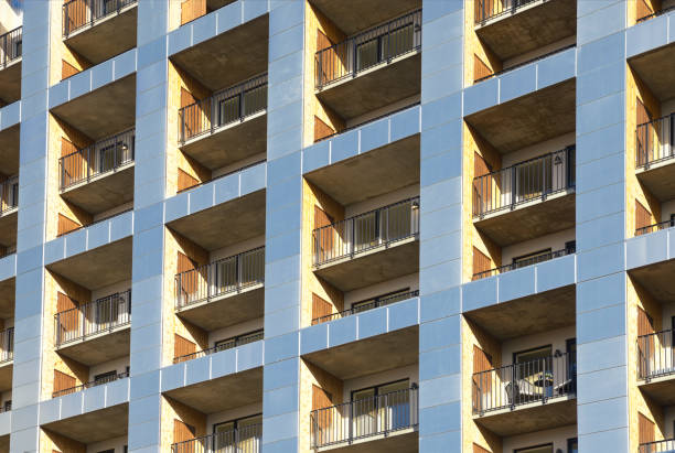 istock Balconies in apartment residential building 2167288969
