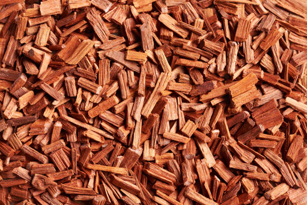 istock Background made of red sandalwood chips, top view 2167291804