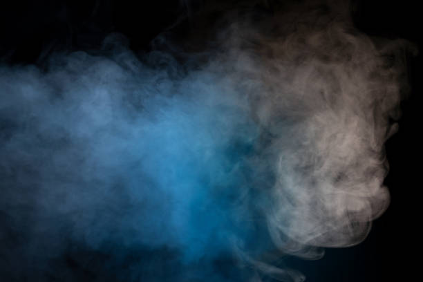 istock White steam on a black background. 2167298650