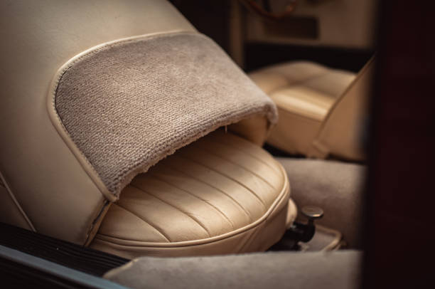 istock Newly hand rebuild leather seats for a classic car 2167299739