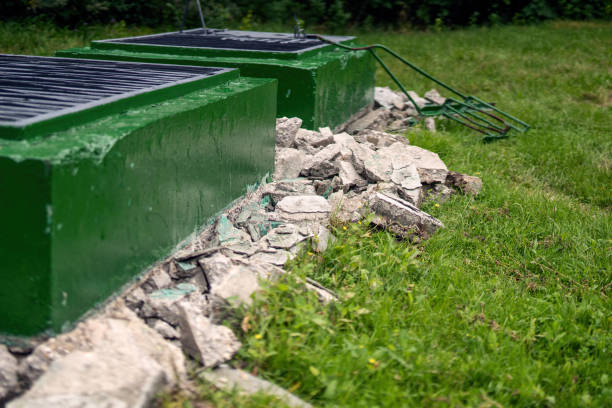 damaged foundation at a metro ventilation exit, symbolizing urban decay and neglect. It highlights the interplay between infrastructure and the environment, reflecting societal challenges