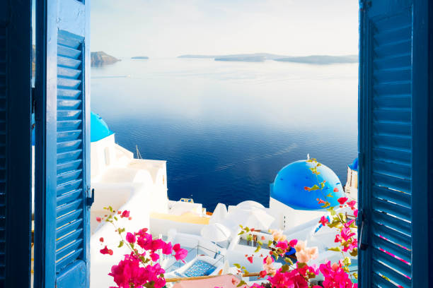 istock white belfries Santorini island, Greece 2167304127