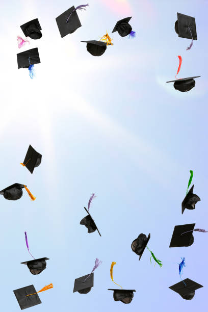 istock Mortarboards flying in the sky 2167304400