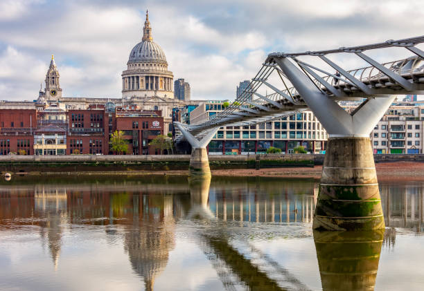 istock St. Paul's cathedral and Millennium bridge over Thames river, London, UK 2167306580