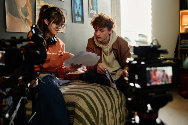 istock Collaborating on Creative Film Project in Cozy Room 2167307327