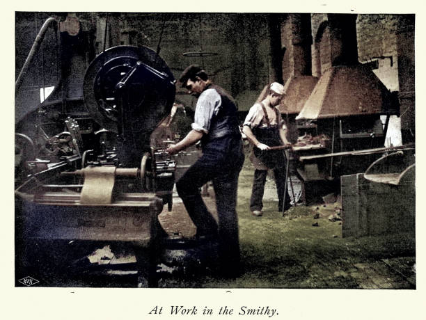 istock Working in the smithy, Workers manufacturing rifles at the Royal Small Arms Factory in Sparkbrook, Birmingham, 1890s, Vintage photograph, 19th Century 2167308877