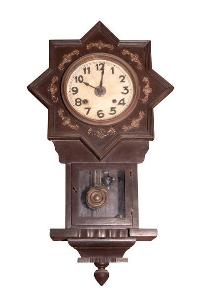 istock An antique old wall clock is stained and scratched isolated 2167321038
