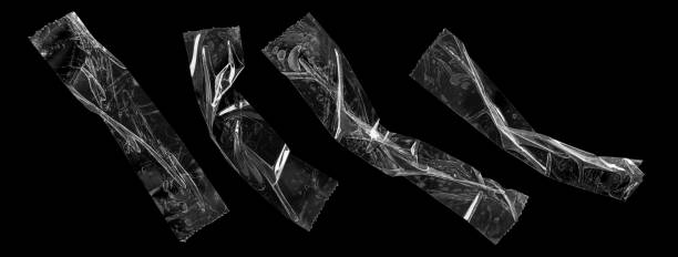 istock adhesive plastic tape set isolated on black background 2167322150