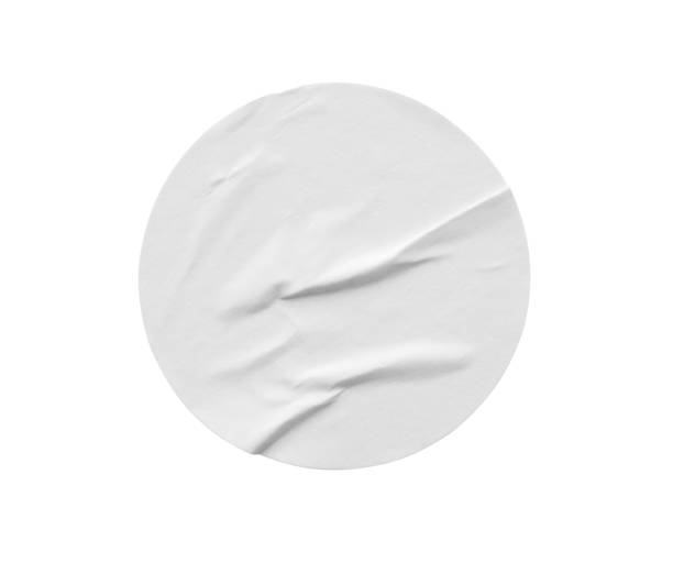istock Blank white round paper sticker label isolated on white background 2167322210