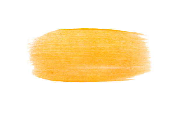 istock Orange brush stroke isolated on white background 2167322832