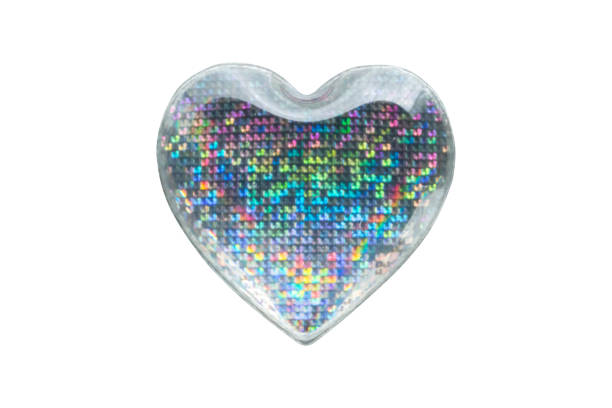 istock Heart shape hologram sticker isolated on white background 2167323341