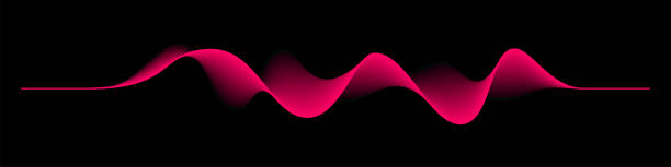 istock Abstract sound rhythm wave vector illustration. Pink red flowing waveform isolated on black background creating vibrant and dynamic visual effect. Modern digital design element 2167323497