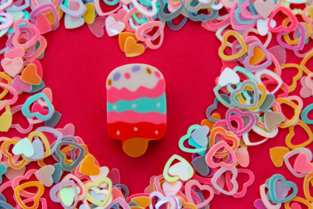 istock Colorful hearts with ice cream, eraser 2167324128