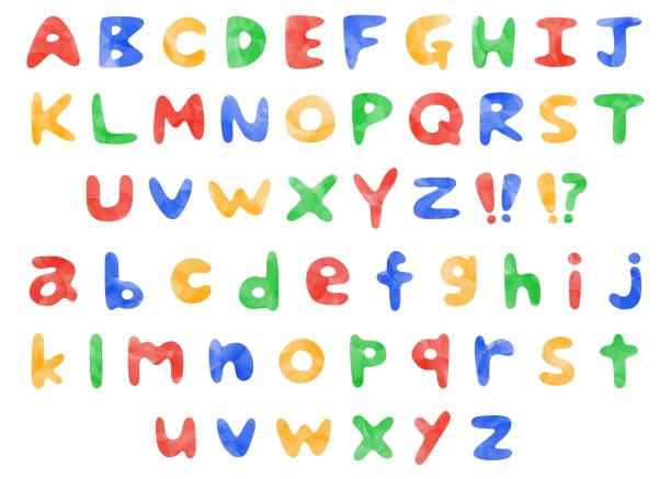 istock Hand drawn alphabet set, Roman decoration set, watercolor 2167329937