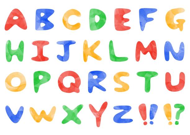 istock Hand drawn alphabet set, Roman decoration set, watercolor 2167329968