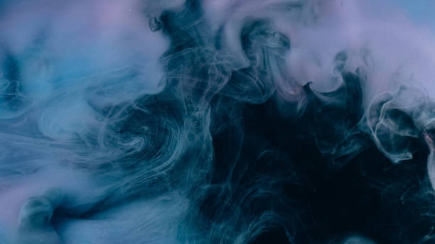 istock Smoke swirl paint water blend blue black smog wave 2167334646