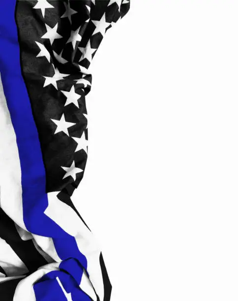 法執行機関への支援を象徴するアメリカの国旗、アメリカの国旗の境界線 法執行機関への支援を象徴するアメリカの国旗、アメリカの国旗の境界線