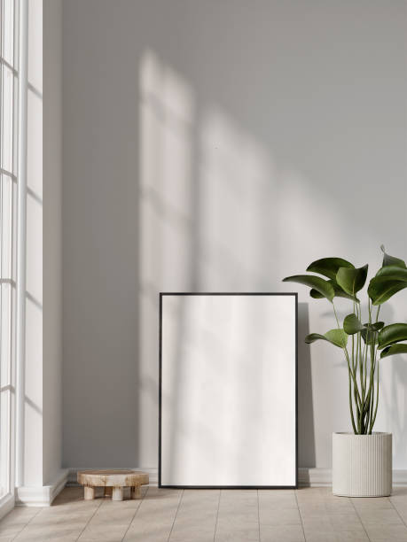 istock Minimalist 3D Interior with Blank Frame, Potted Plant, and Natural Light in Modern Living Space 2167337784