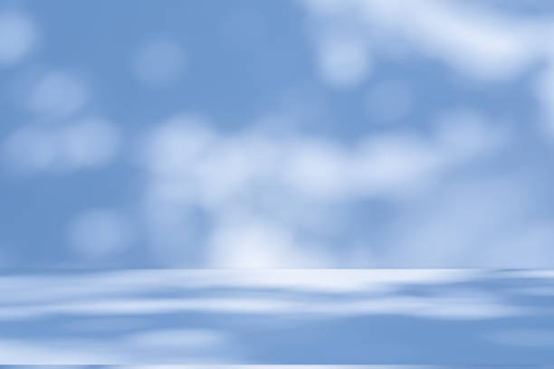 istock Studio style background wall decoration presentation uses white and blue tones. with shadows cast from a nearby window, concept creating a decorative 2167338668
