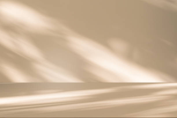 istock Studio style background wall decoration presentation uses white and beige tones. with shadows cast from a nearby window, concept creating a decorative 2167338672