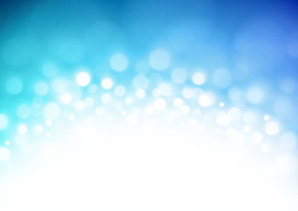 istock Sparkling glittering Christmas lights illustration on blue background 2167344315