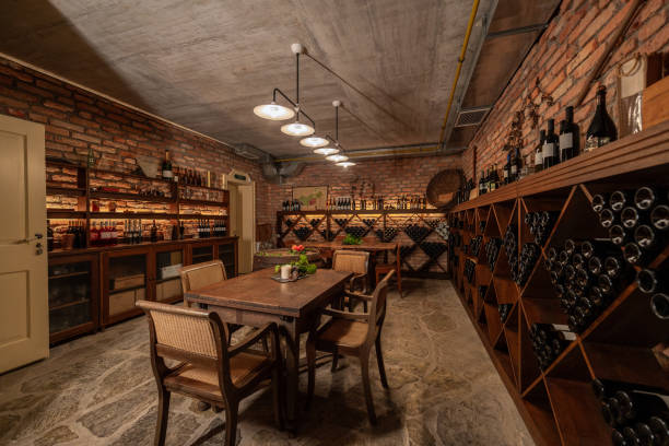 istock Elegant Vintage Boutique Hotel Wine Cellar Interior 2167348207