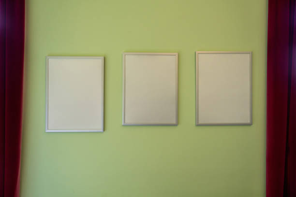 Empty picture frame isolated on white, object background