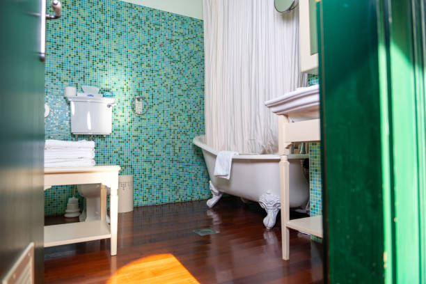 Retro Mosaic Bathroom in Boutique Lodging