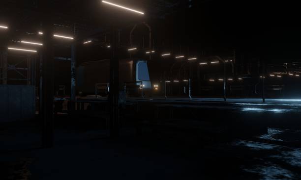 istock Bus vehicle military base and corridor in hallway 2167348921