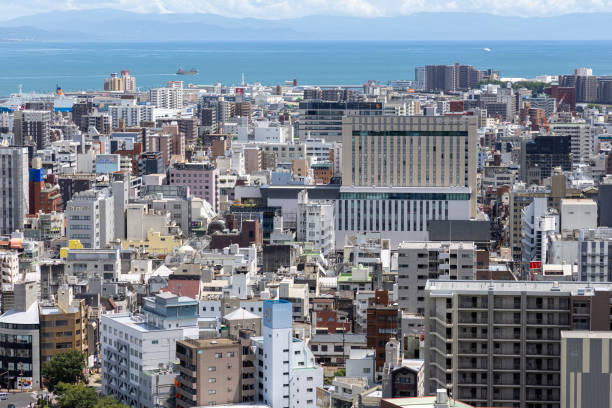 Kagoshima cityscape in Kyushu, Japan.