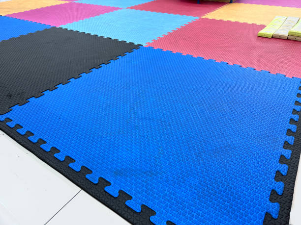 istock Anti-slip rubber flooring used for indoor playgrounds. 2167349955