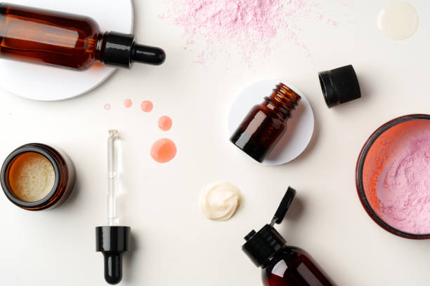 istock Assorted Skincare Products and Powder Spilled on a White Background 2167350228