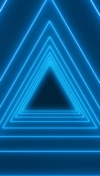 istock Illustation of many triangles in neon blue 2167352417