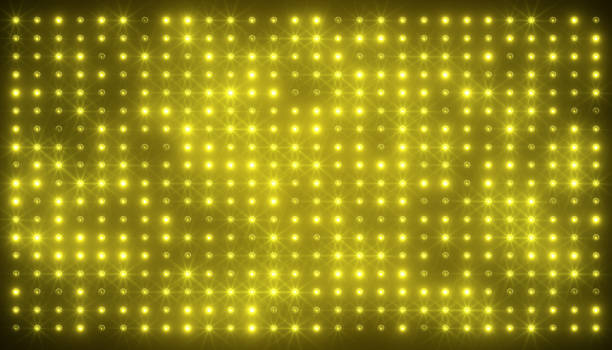 istock Illustation of an abstract glowing yellow, orange LED wall. 2167352418