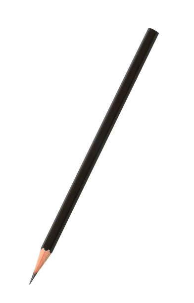 istock Black pointed wooden pencil isolated on white background. 2167358028