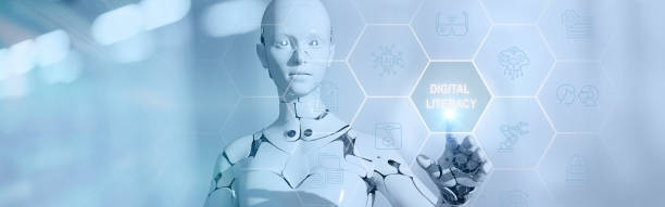 istock A humanoid robot interacts with a glowing 