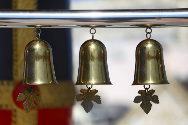 Small golden bell hung for Buddhists, The belief in ringing the bell is famous same fame is like the sound of a bell.