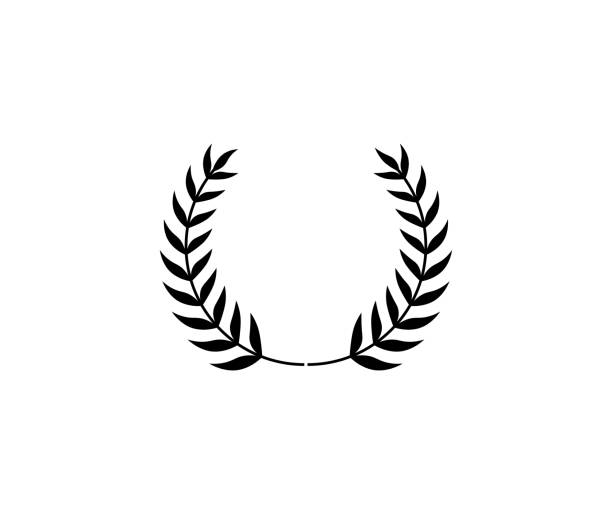 Laurel circle wreath. Branch greek olive oak wheat leaves Laurel circle wreath. Branch greek olive oak wheat leaves. laureat stock illustrations
