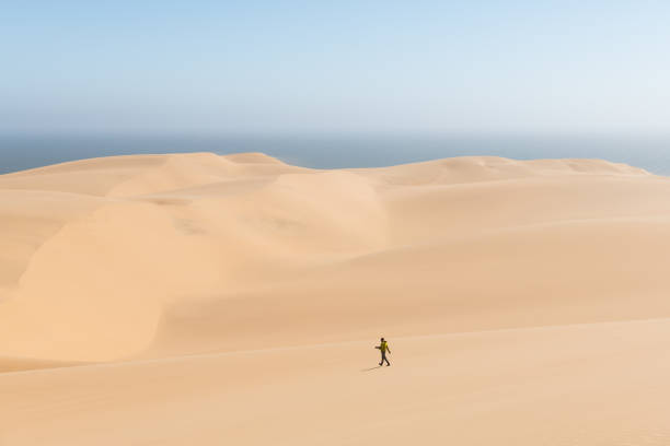 istock Orange sand dunes and clear sky in Namib desert 2167370710